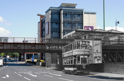 Tram on London Road 1930s