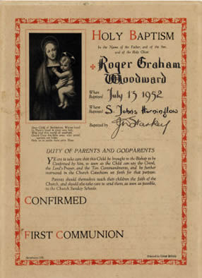 Picture of a Baptism Certificate