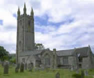 Parish church with a tall square tower Typical village church with a square tower