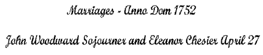 Typical pre 1754 record of a marriage ceremony